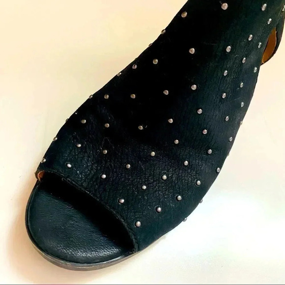 Lucky Brand Bankks Leather Studded Peep Toe Booties - Picture 6 of 9